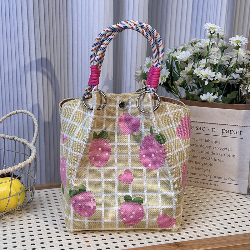 Crochet Tote Bag for Women, Cute Colorful Handmade Bag, Adorable Gift Idea for Her